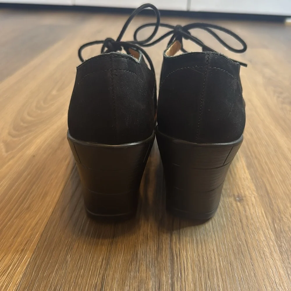 Abeo Women's Bio Kamela AK150 Black Suede Leather Comfort Wedge Heels Size 9.5 N - Picture 6 of 10